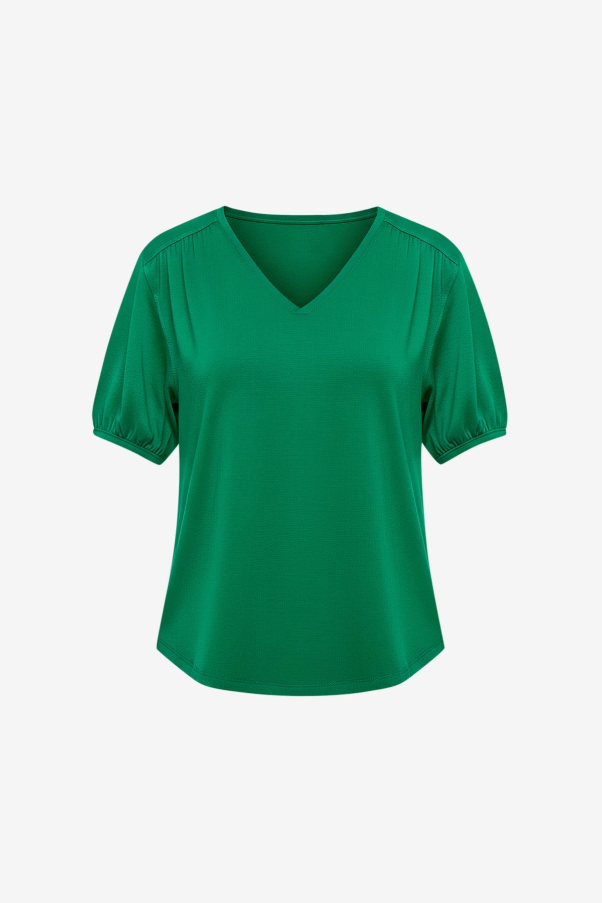 Womens Green Summer Puff Short Sleeve T Shirts | CicyBell