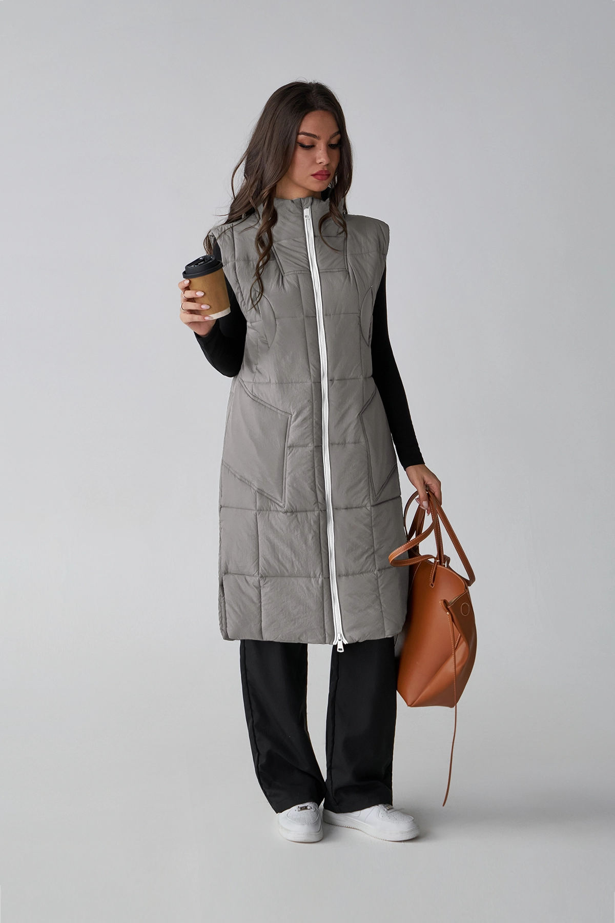 Womens Grey Lightweight Sleeveless Jackets2