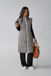 Womens Grey Lightweight Sleeveless Jackets2