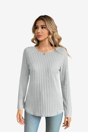 Womens Grey Casual Dressy Pullover Sweatshirt | CicyBell