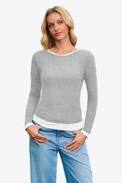 Womens Grey Long Sleeve Tops  | CicyBell