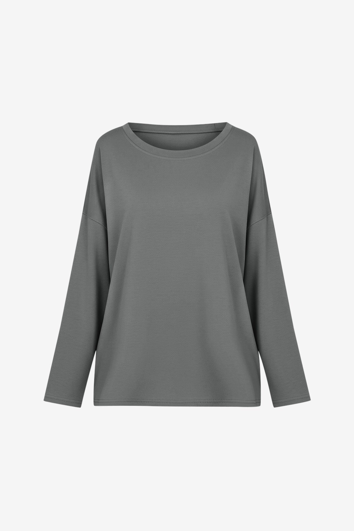 Womens Grey Oversized Long Sleeve T Shirts | CicyBell