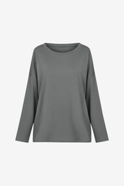 Womens Grey Oversized Long Sleeve T Shirts | CicyBell