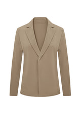 Cicy Bell Womens Khaki Knit Blazer