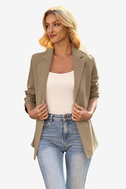 Cicy Bell Womens Khaki Knit Blazer
