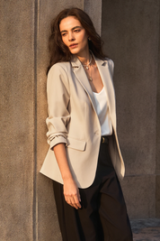 Cicy Bell Womens Khaki Casual Work Blazers