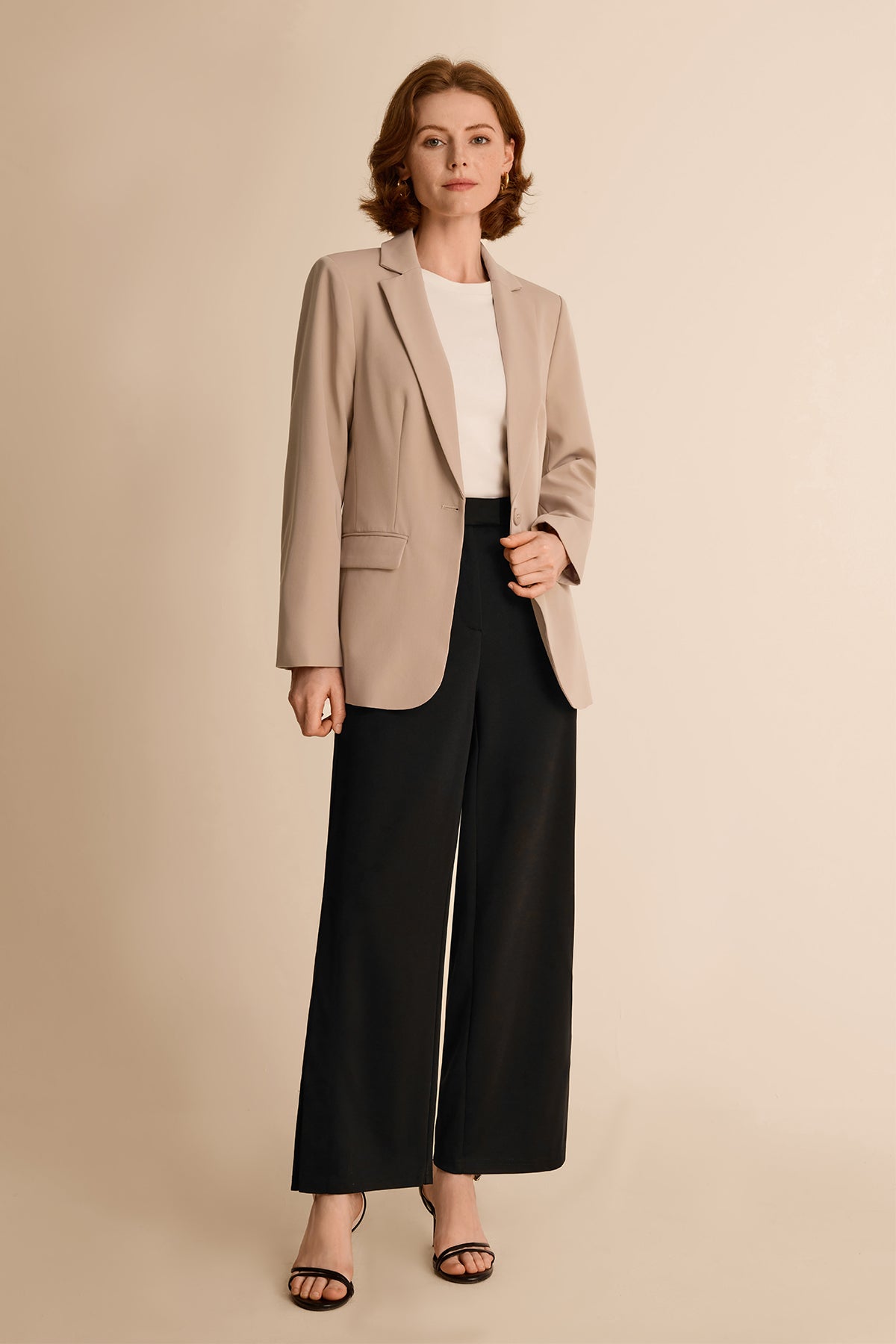 Cicy Bell Womens Khaki Casual Work Blazers