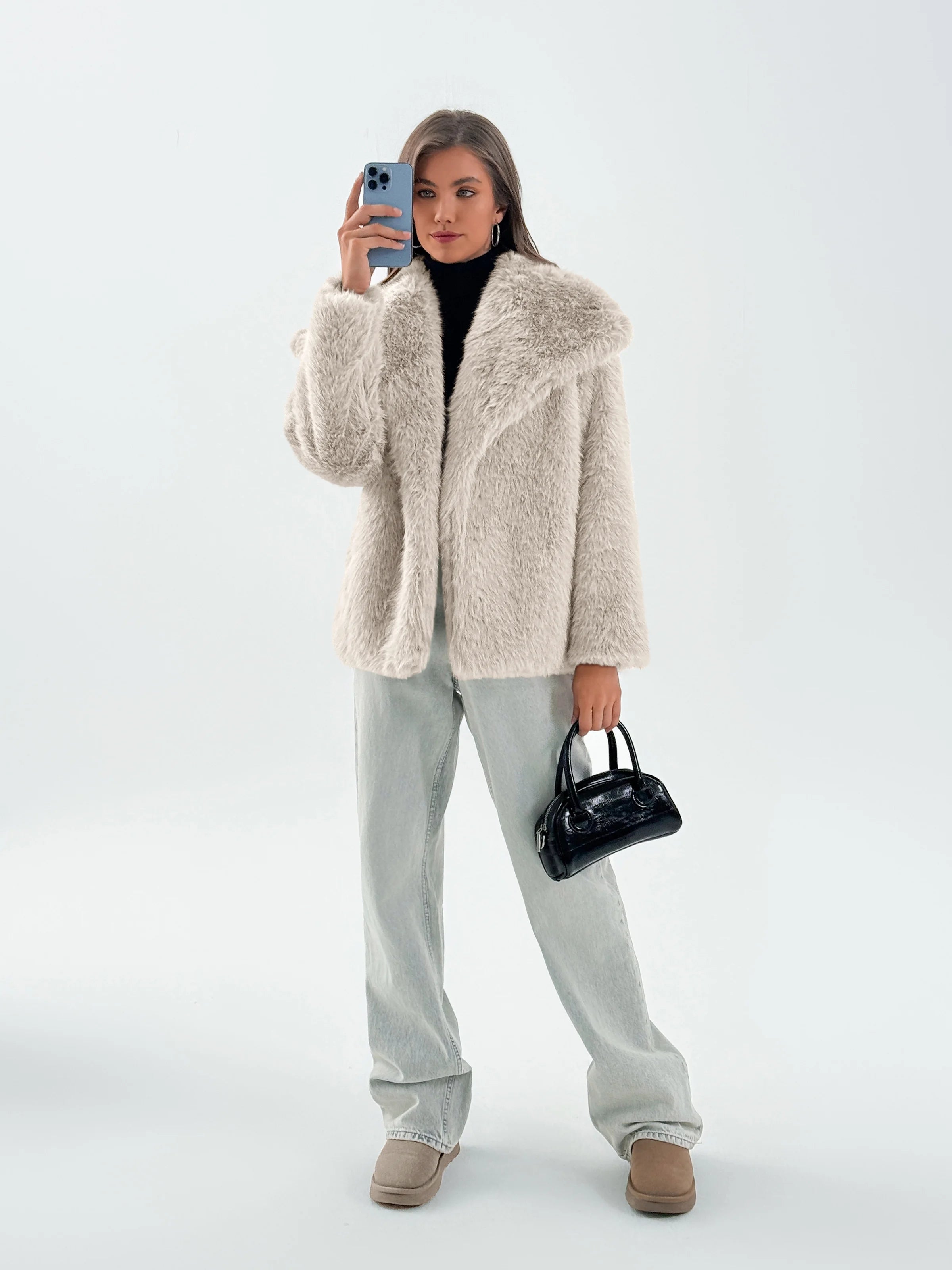 Womens Khaki Casual Oversized Lapel Jackets | CicyBell