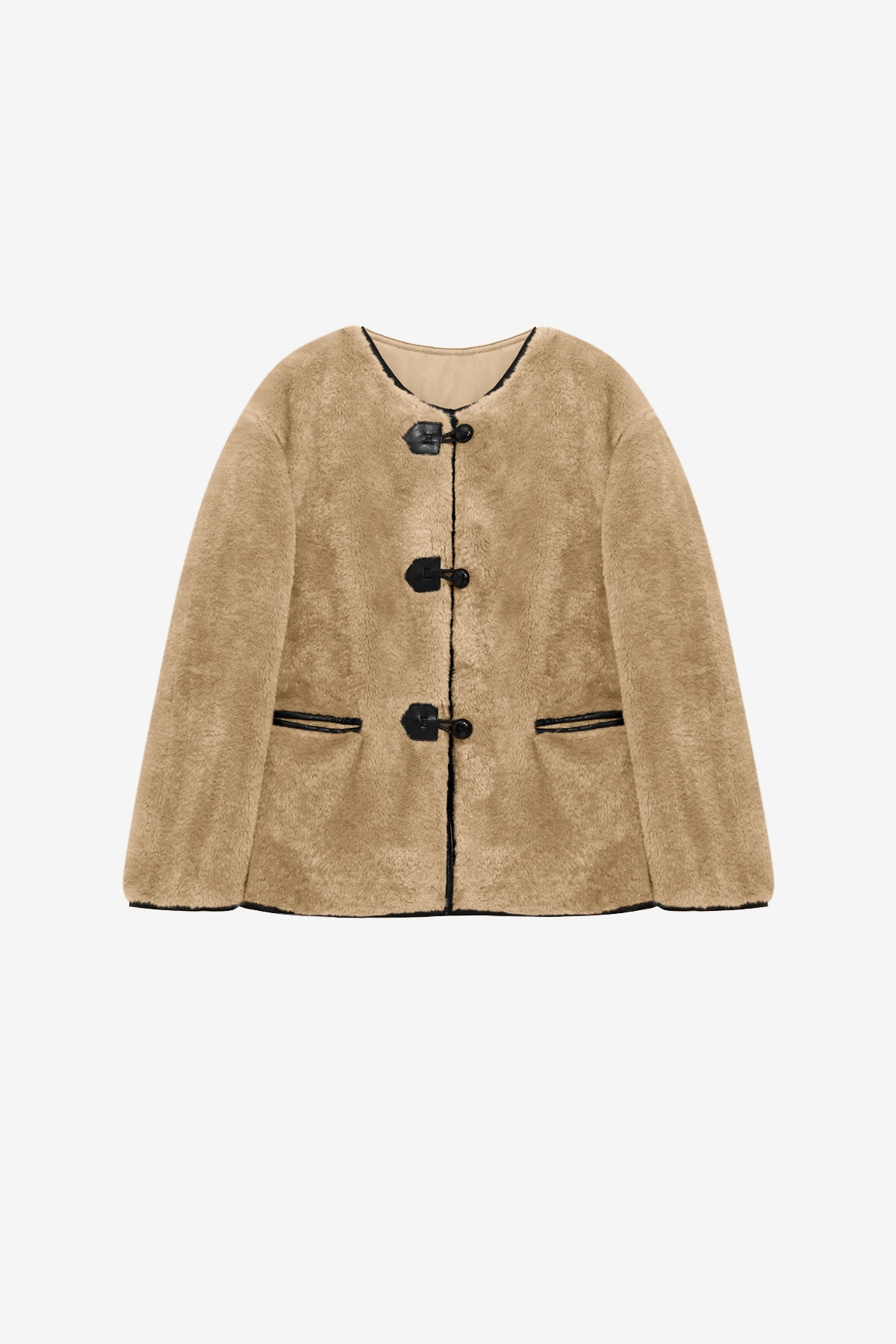 Womens Khaki Faux Fur Jacket | CicyBell