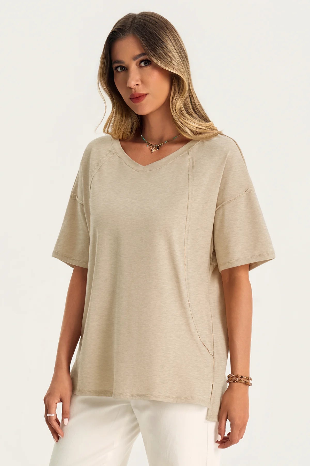 Womens Khaki Oversized T Shirts | CicyBell