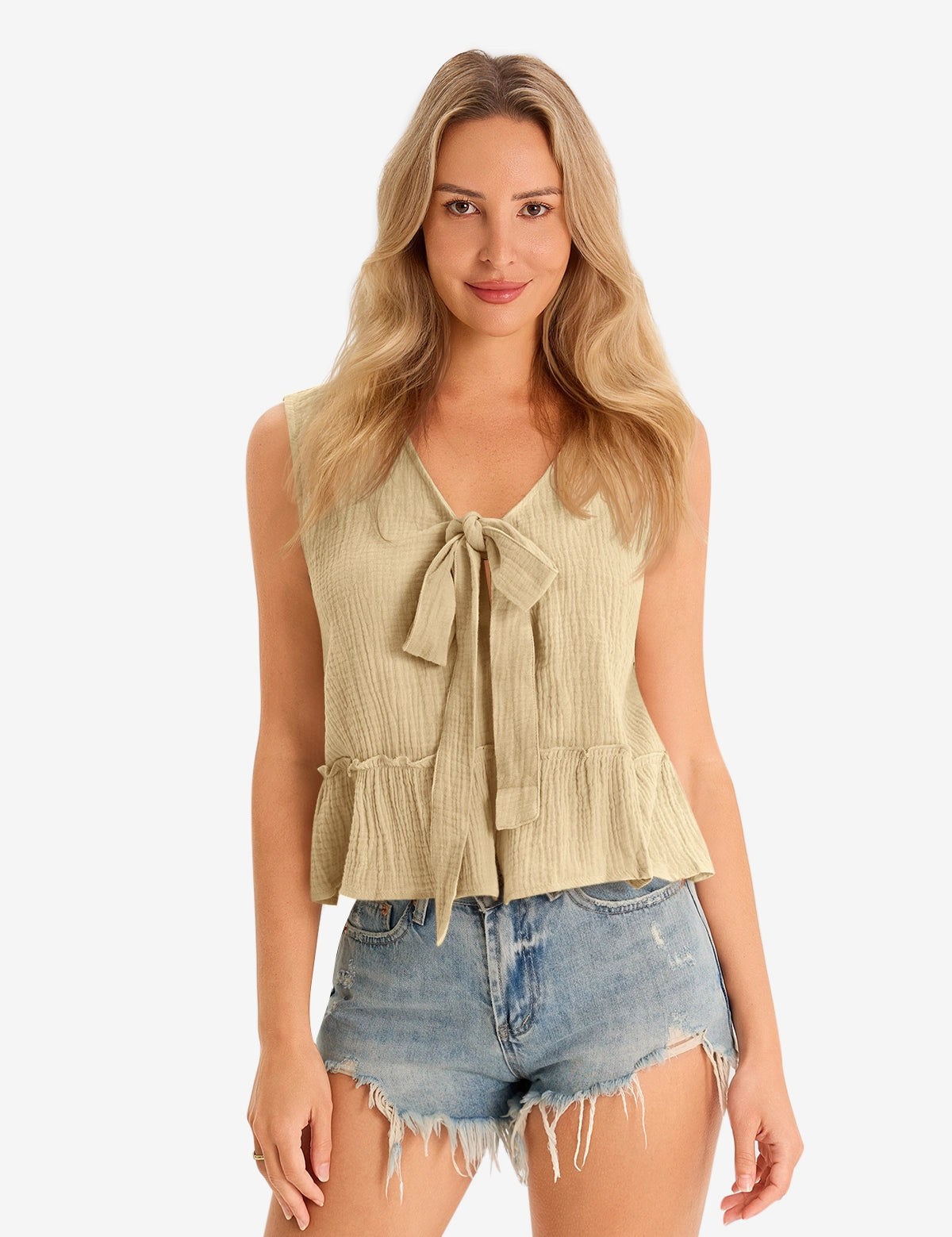 Cicy Bell Women's V-Neck Babydoll Tank Top1