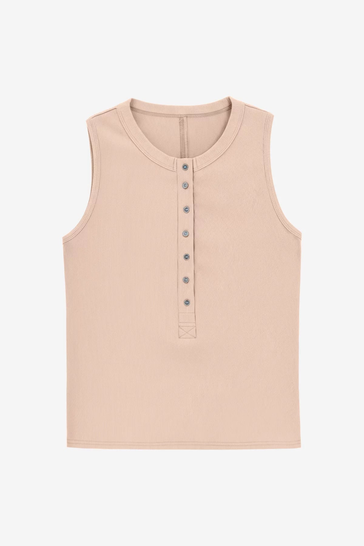 Womens Khaki Henley Tank Tops | CicyBell