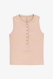 Womens Khaki Henley Tank Tops | CicyBell