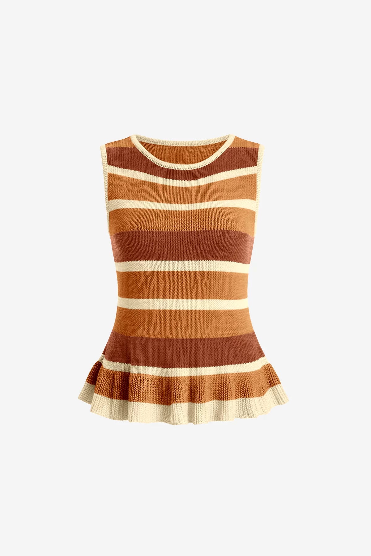 Womens Khaki Striped Sweater Vest | CicyBell