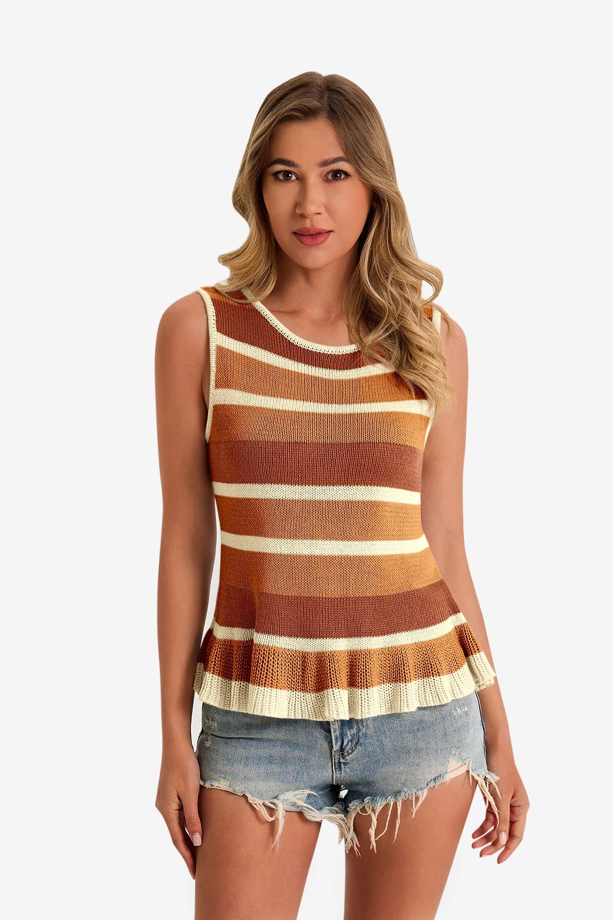 Cicy Bell Women's Striped Sweater Vest1