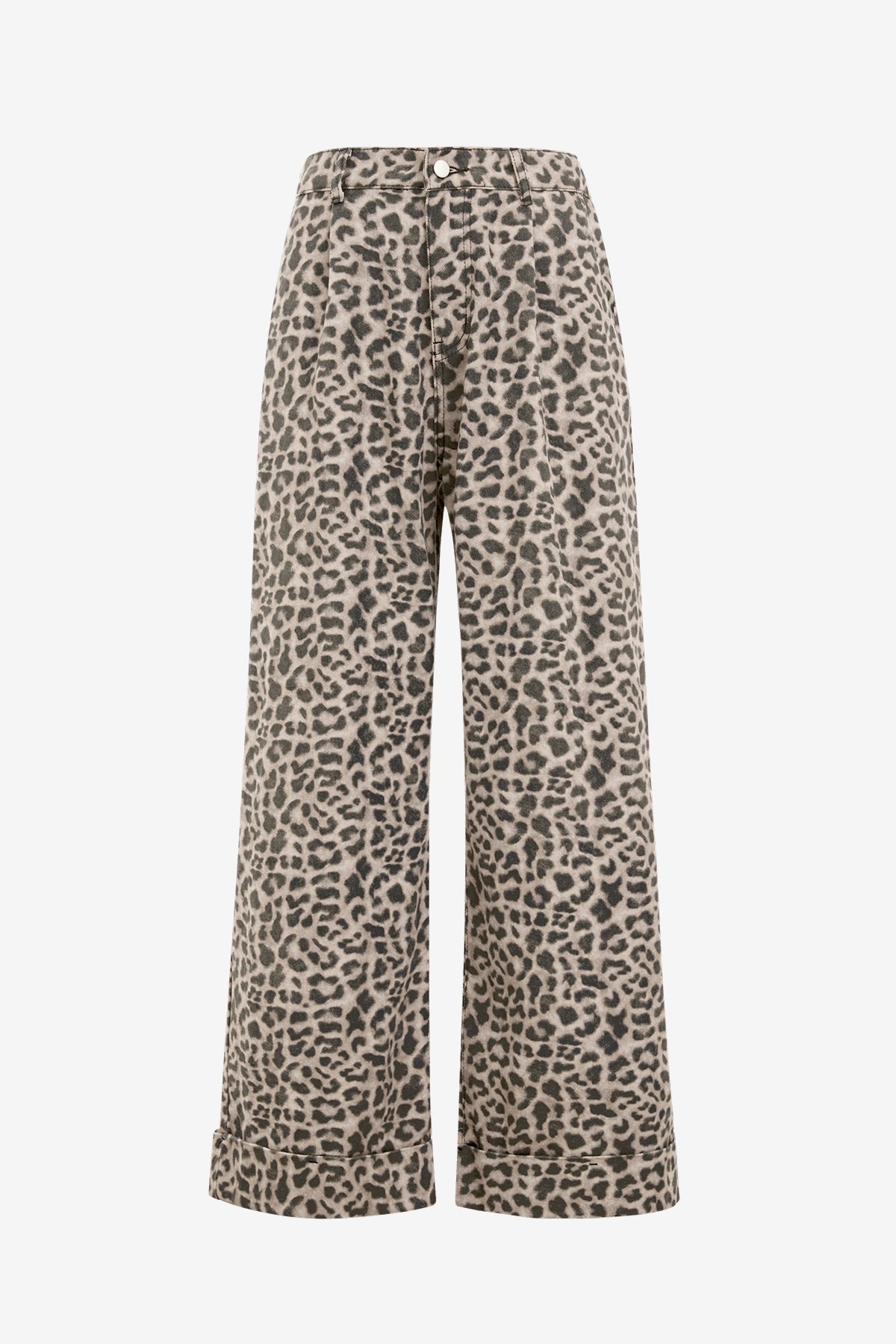 Women's Leopard Floral Baggy Wide Leg Jeans | CicyBell