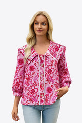 Womens Light Pink Floral Button Down Shirts  | CicyBell