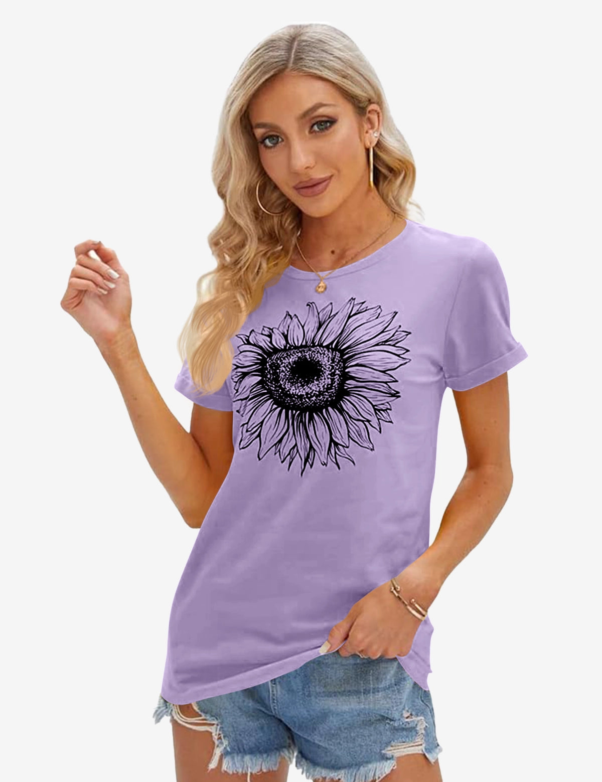 Cicy Bell Women's Sunflower Graphic T-Shirt1