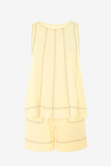 Womens Light Yellow Summer 2 Piece Short Sets | CicyBell