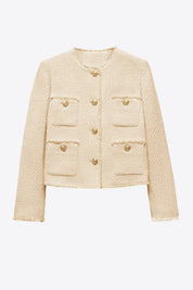 Womens Light Khaki Cropped Jackets | CicyBell