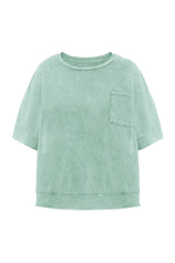 Womens Mint color Cropped Oversized Tshirt | CicyBell