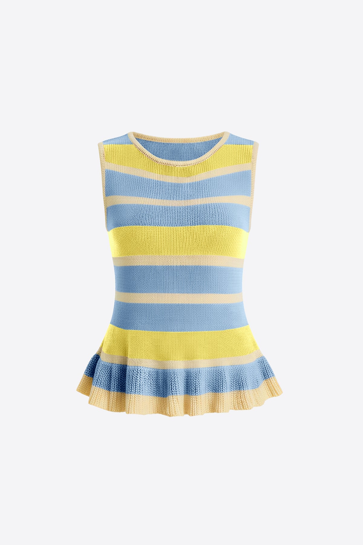 Womens Mustard Striped Sweater Vest | CicyBell
