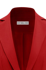 CICY BELL 0521 Womens Red Casual Work Blazers