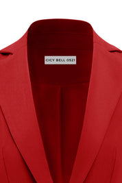 CICY BELL 0521 Womens Red Casual Work Blazers