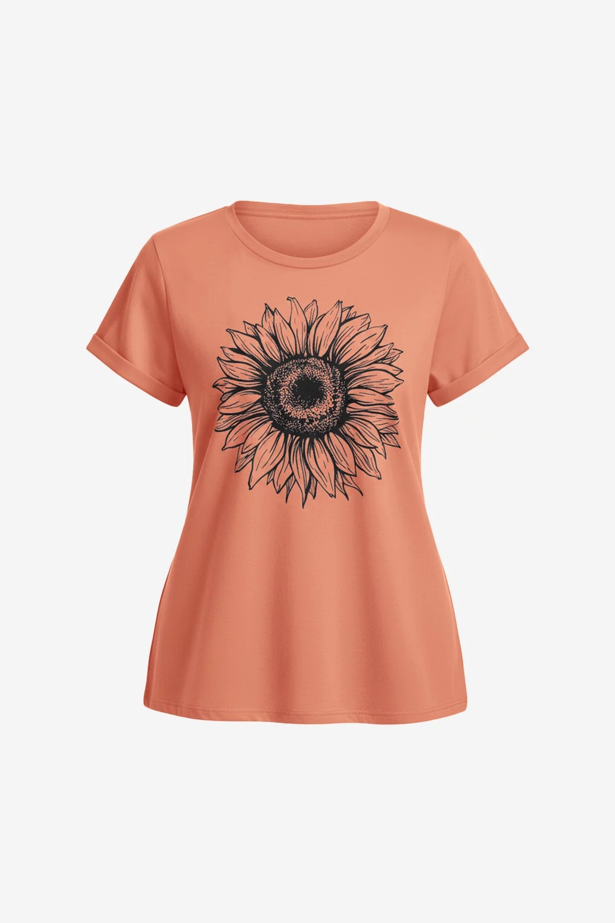 Women's  Orange T Shirts Short Sleeve | CicyBell