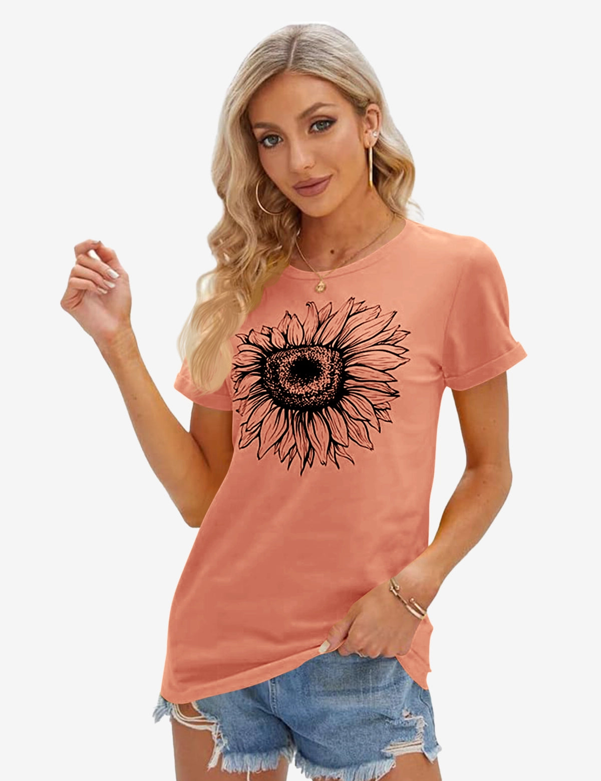 Cicy Bell Women's Sunflower Graphic T-Shirt1