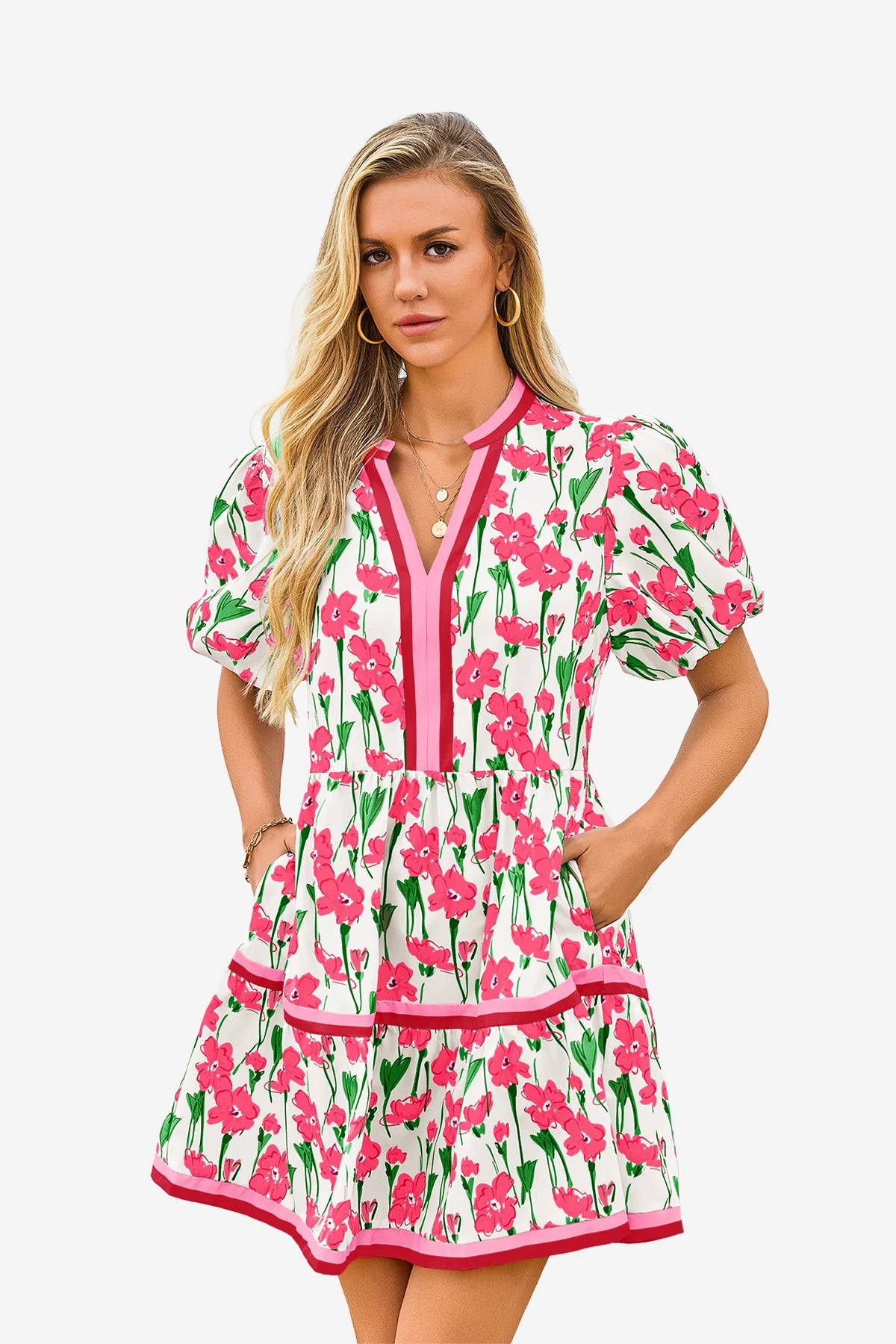 Cicy Bell Women's V-Neck Floral Mini Dress1