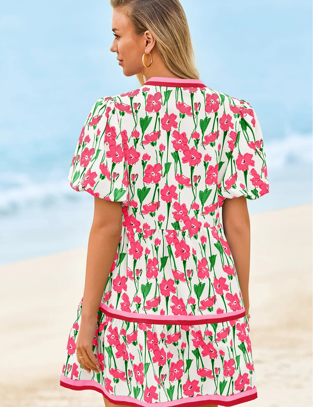 Cicy Bell Women's V-Neck Floral Mini Dress3