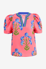 Womens Pink Summer Puff Sleeve Blouses  | CicyBell