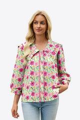 Womens Pink Floral Button Down Shirts  | CicyBell