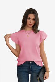 Cicy Bell Women's Ruffle Sleeve Cropped Sweater1