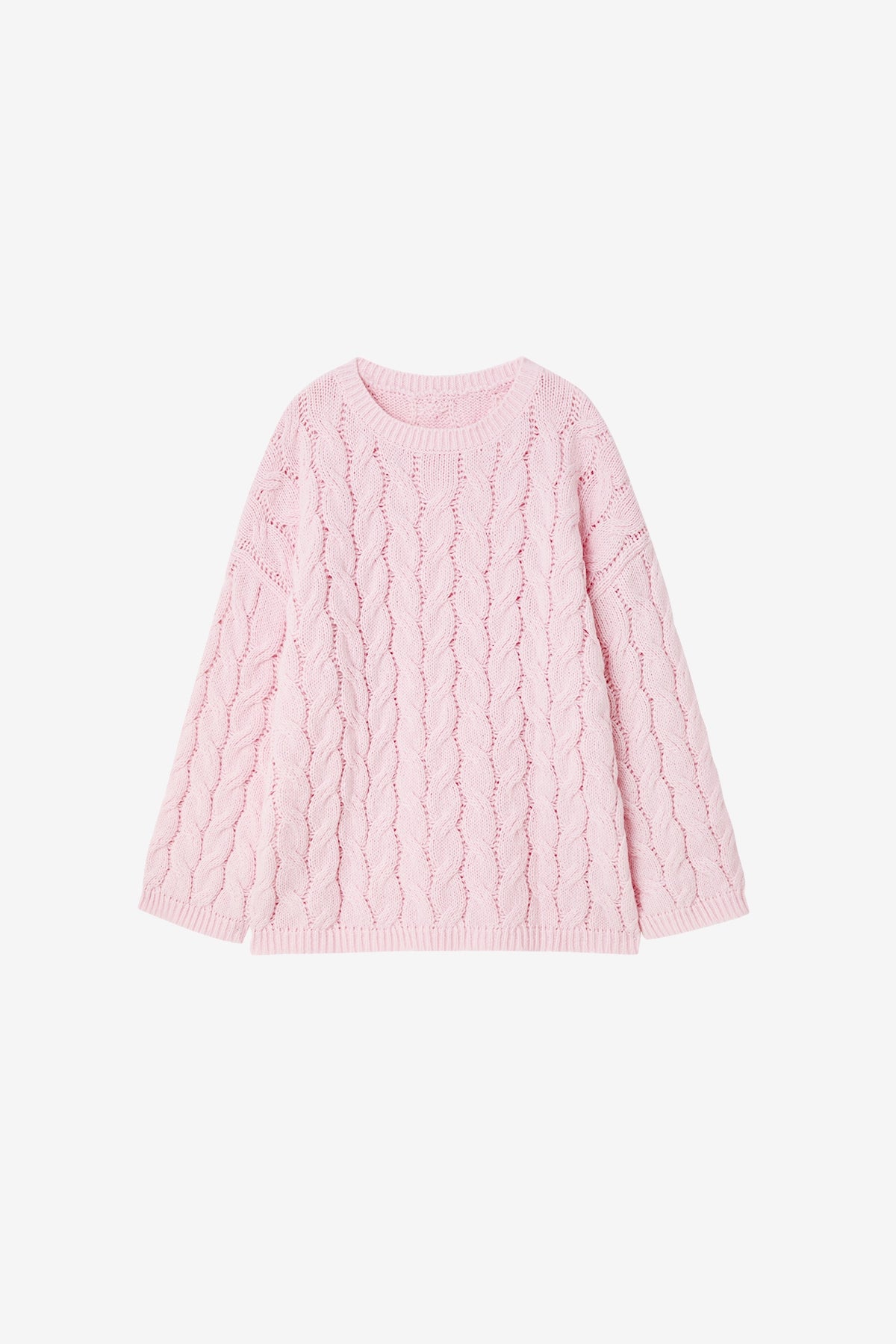 Womens Pink Oversized Cable Knit Sweaters | CicyBell