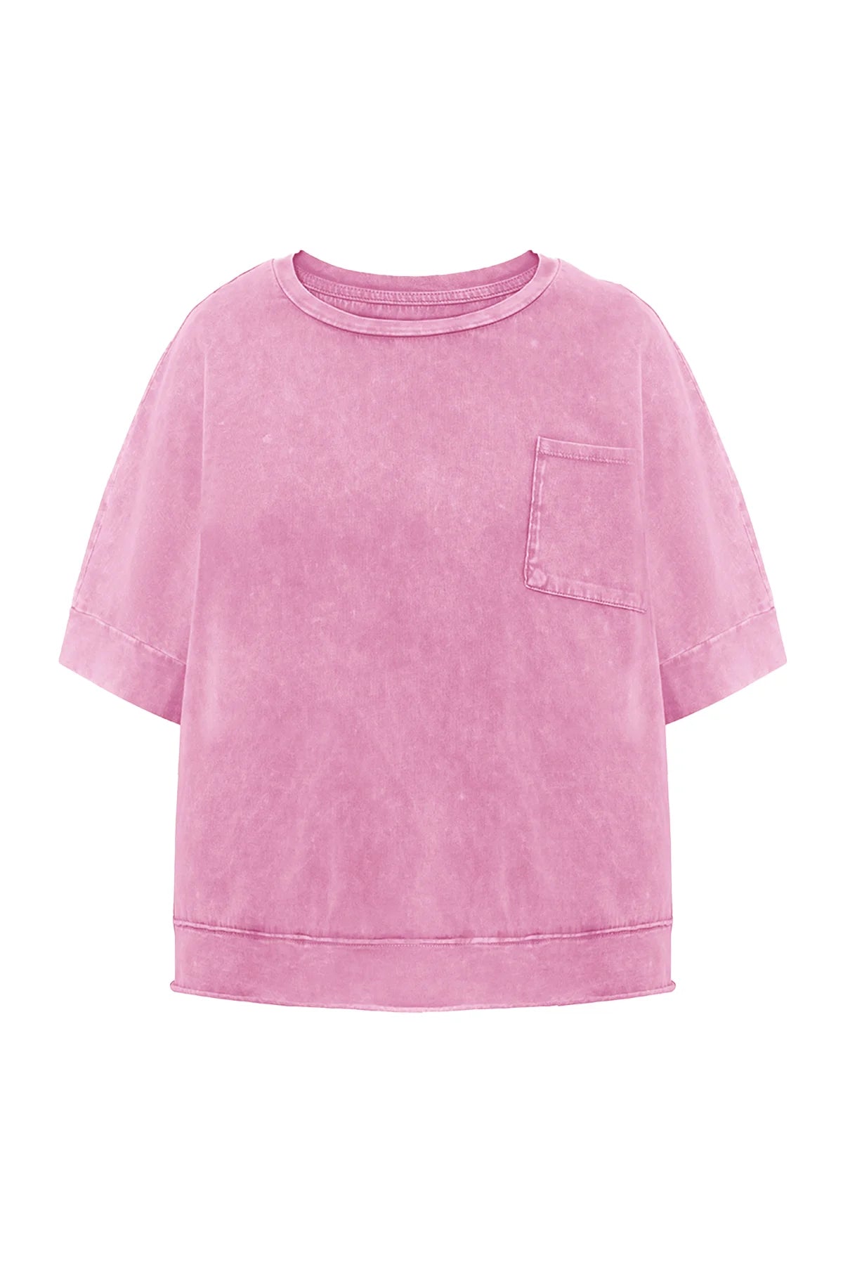 Womens Hot Pink Cropped Oversized Tshirt | CicyBell