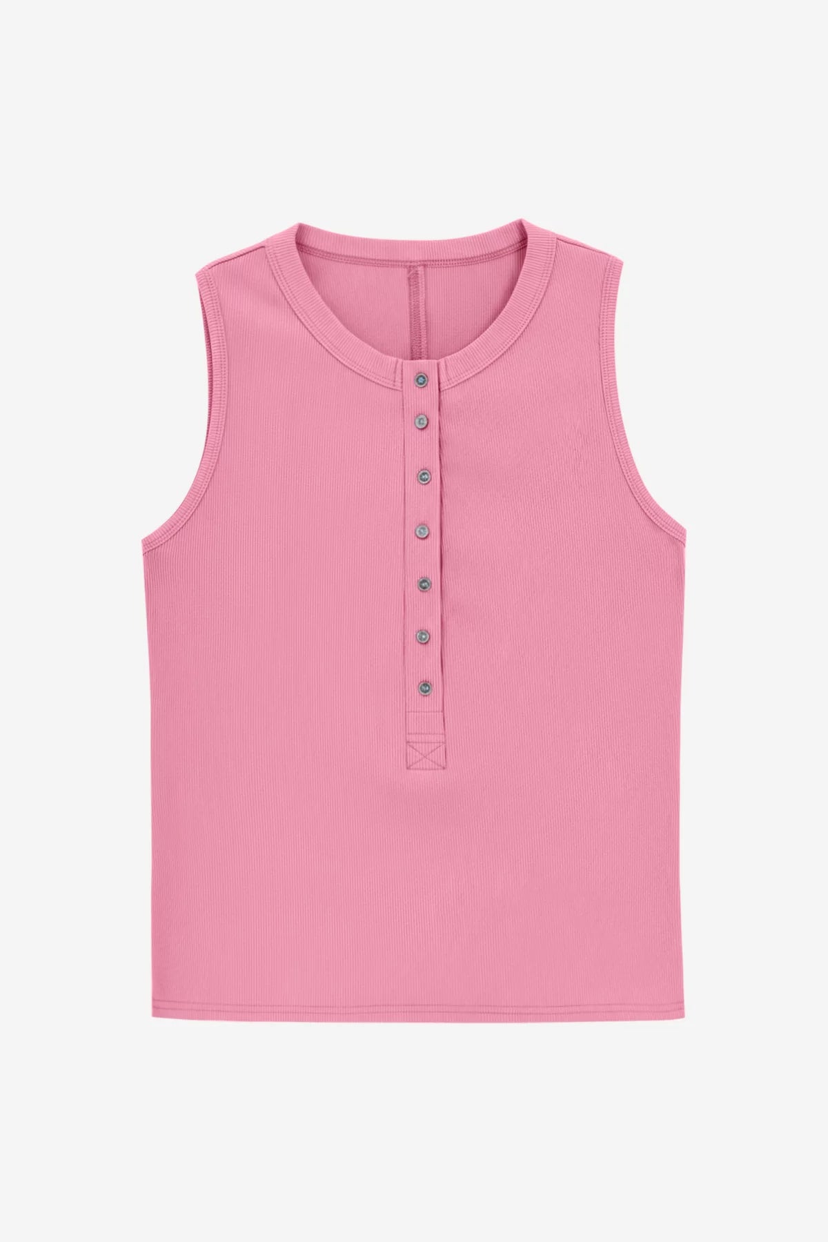 Womens Pink Henley Tank Tops | CicyBell