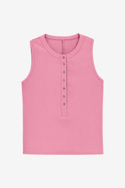 Womens Pink Henley Tank Tops | CicyBell