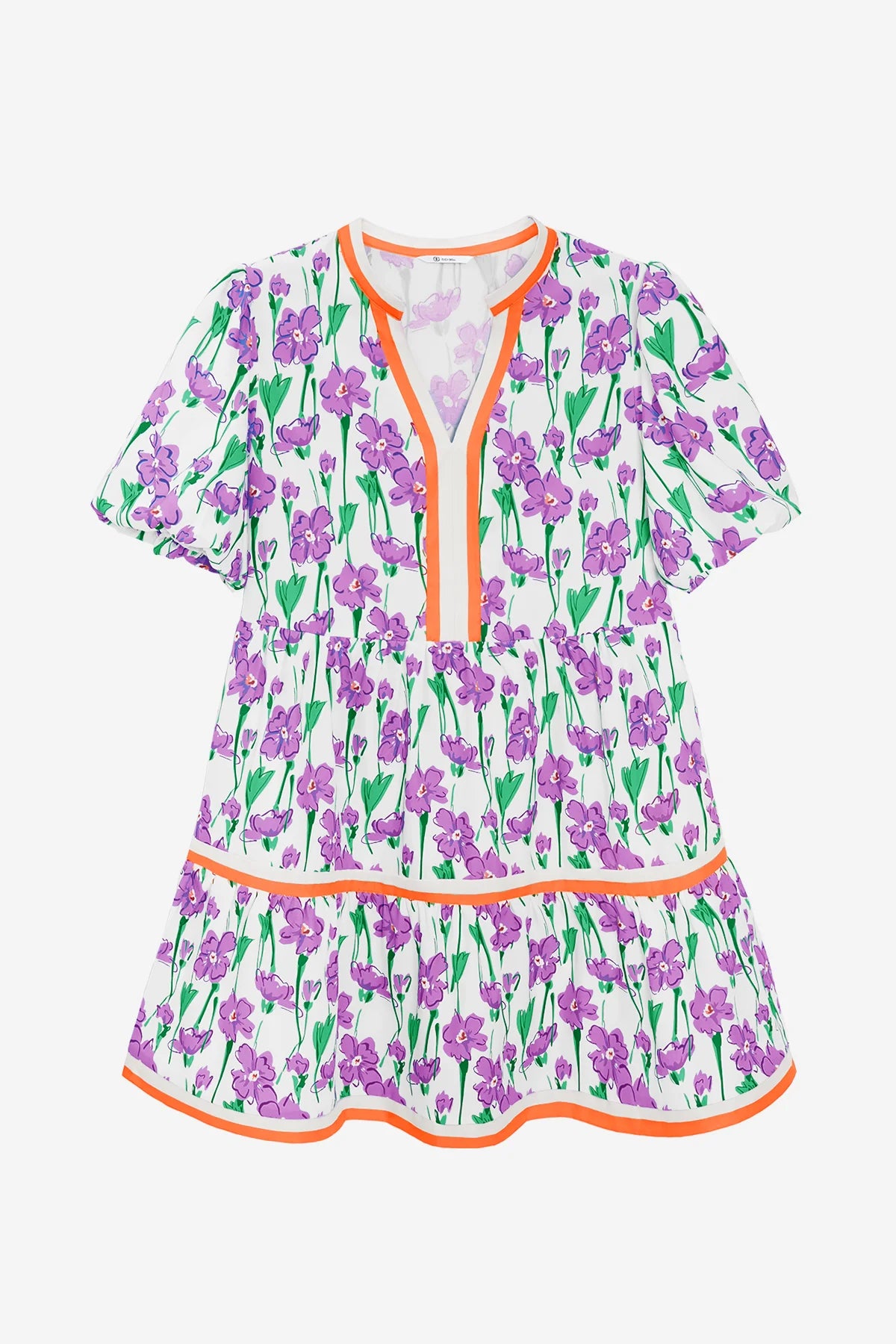 Womens Purple V Neck Floral Mini Dress | CicyBell