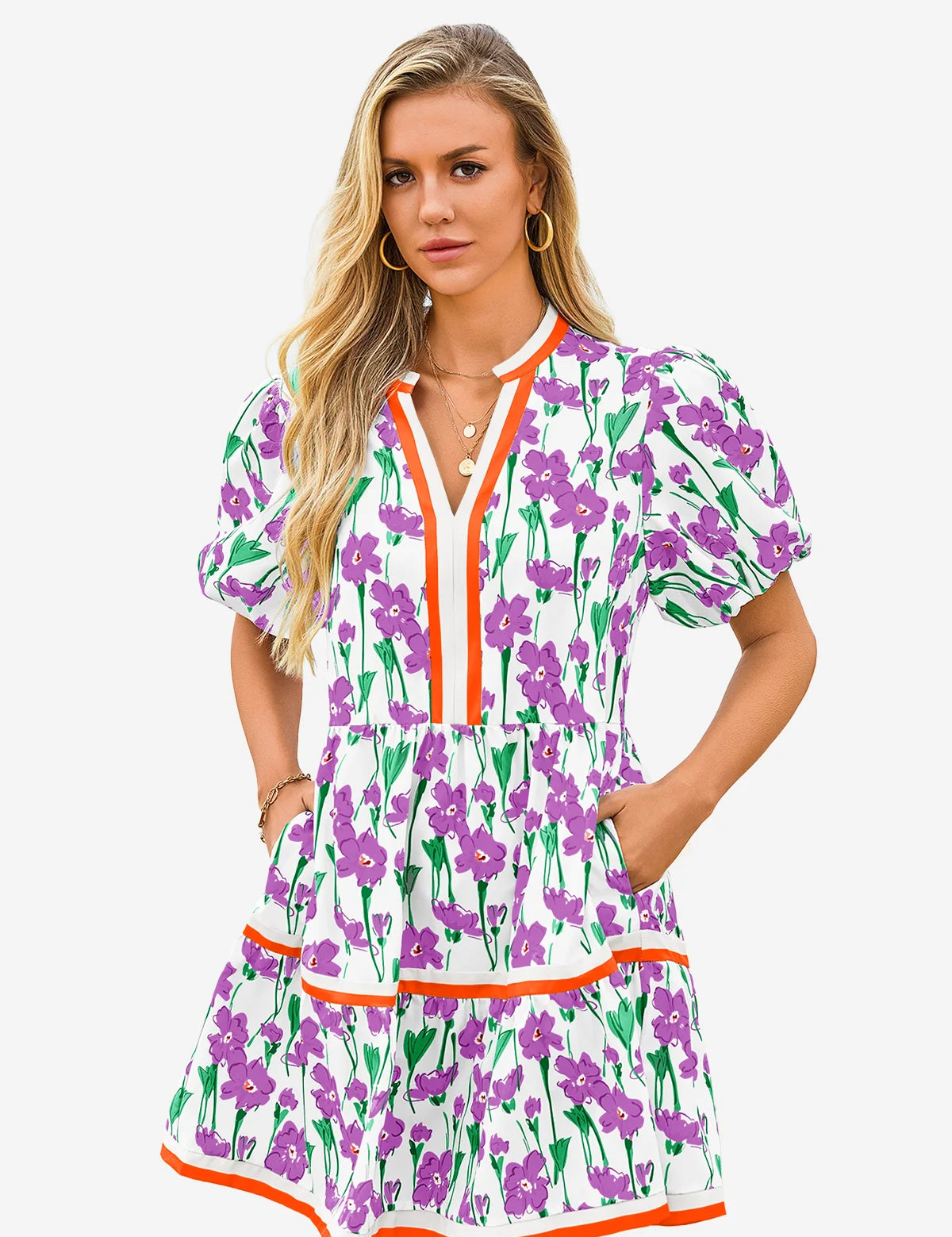 Cicy Bell Women's V-Neck Floral Mini Dress1