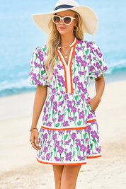 Cicy Bell Women's V-Neck Floral Mini Dress2