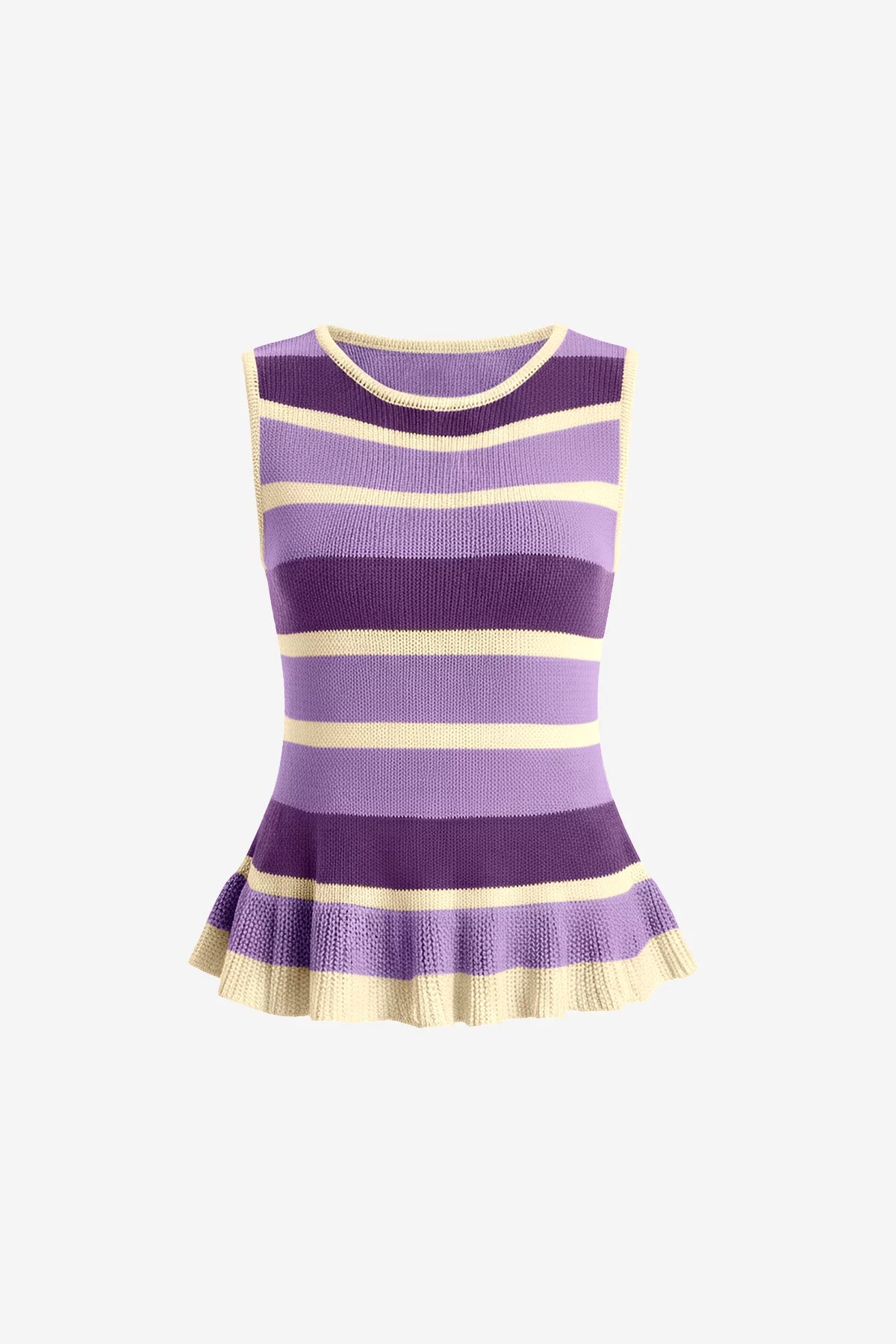 Womens Purple Striped Sweater Vest | CicyBell