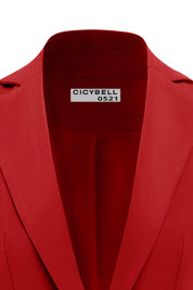 CICY BELL 0521 Womens Red Casual Work Blazers