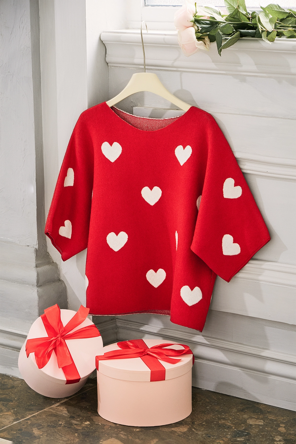 Womens Red Half Sleeve Sweaters  | CicyBell
