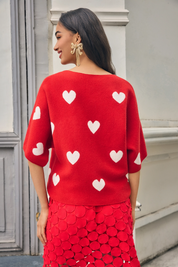 Womens Red Half Sleeve Sweaters  | CicyBell