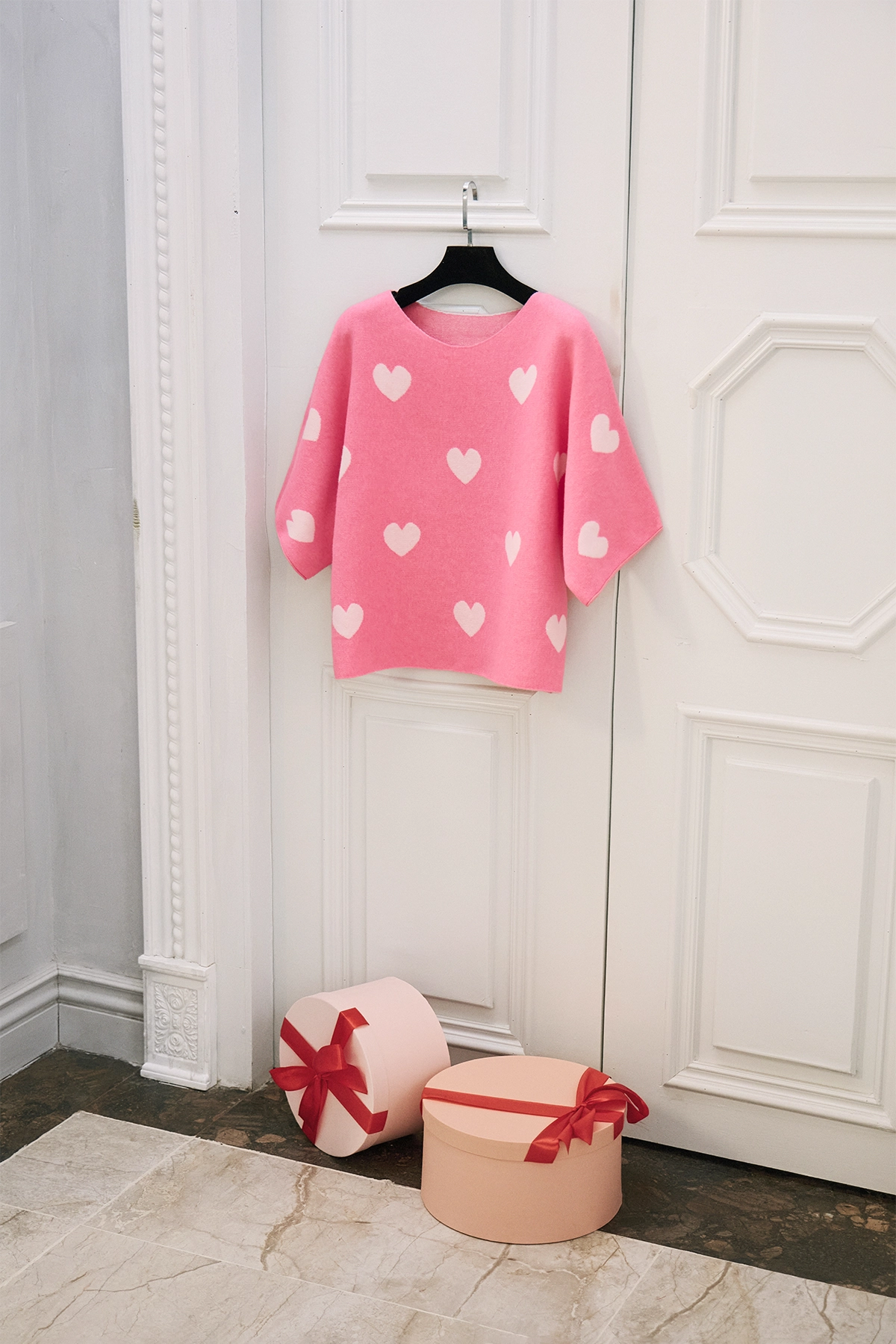 Womens Rose Red Half Sleeve Sweaters  | CicyBell