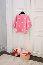 Womens Rose Red Half Sleeve Sweaters  | CicyBell