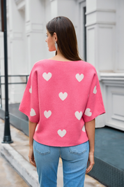 Womens Rose Red Half Sleeve Sweaters  | CicyBell