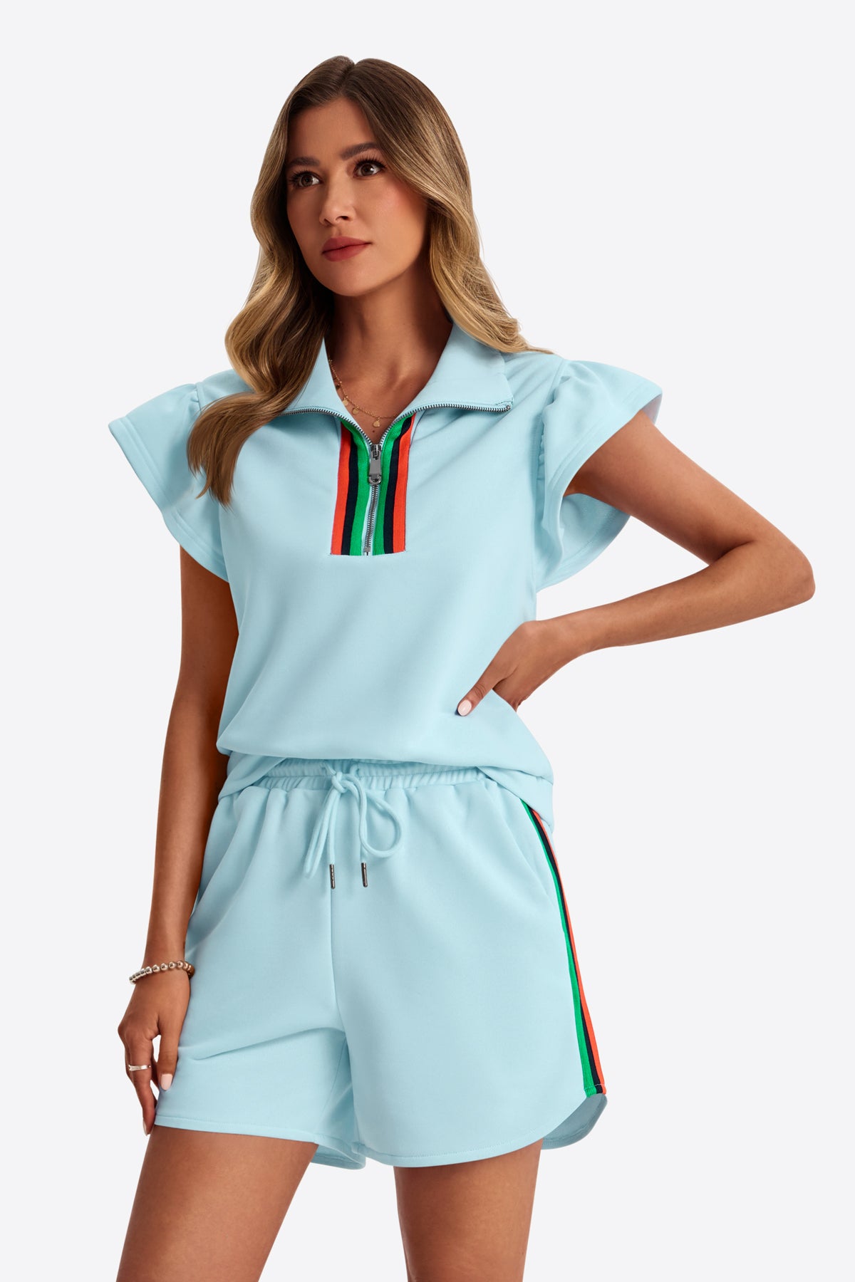 Womens Sky Blue 2 Piece Outfits  | CicyBell